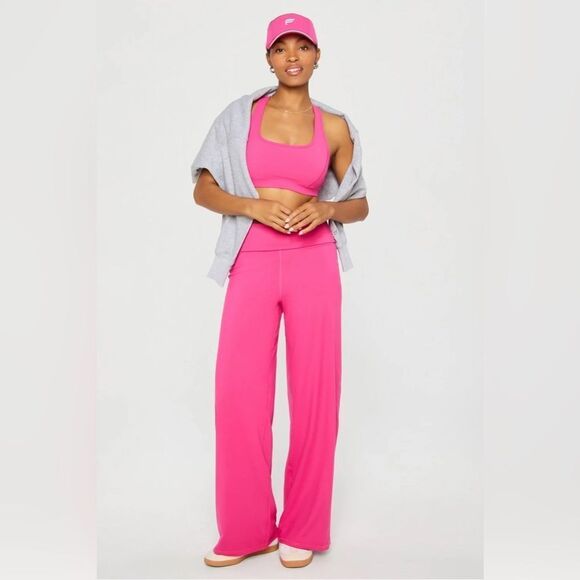 Fabletics Pants - NEW! Sz L Fabletics *PureLuxe* Foldover Pant in Dragonfruit PINK